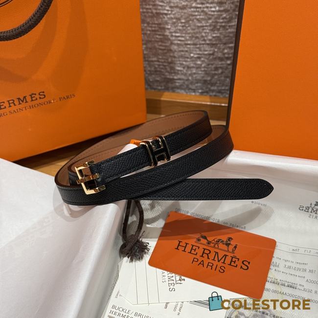 Colestore Hermes Pop H 15 Belt Black 1.5cm - 1