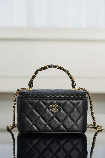 Colestore Chanel 25B Vanity With Chain Gold Black Caviar 19.5x12x6.5cm