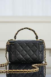 Colestore Chanel 25B Vanity With Chain Gold Black Caviar 19.5x12x6.5cm - 5