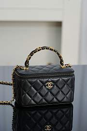 Colestore Chanel 25B Vanity With Chain Gold Black Caviar 19.5x12x6.5cm - 6