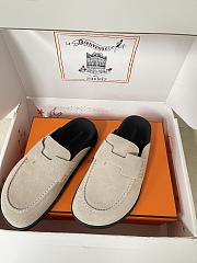 Colestore Hermes Suede Mules with H Cut-out Beige - 6