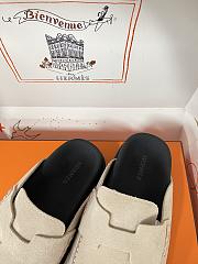 Colestore Hermes Suede Mules with H Cut-out Beige - 5