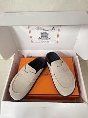Colestore Hermes Suede Mules with H Cut-out Beige - 4