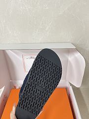 Colestore Hermes Suede Mules with H Cut-out Navy - 5