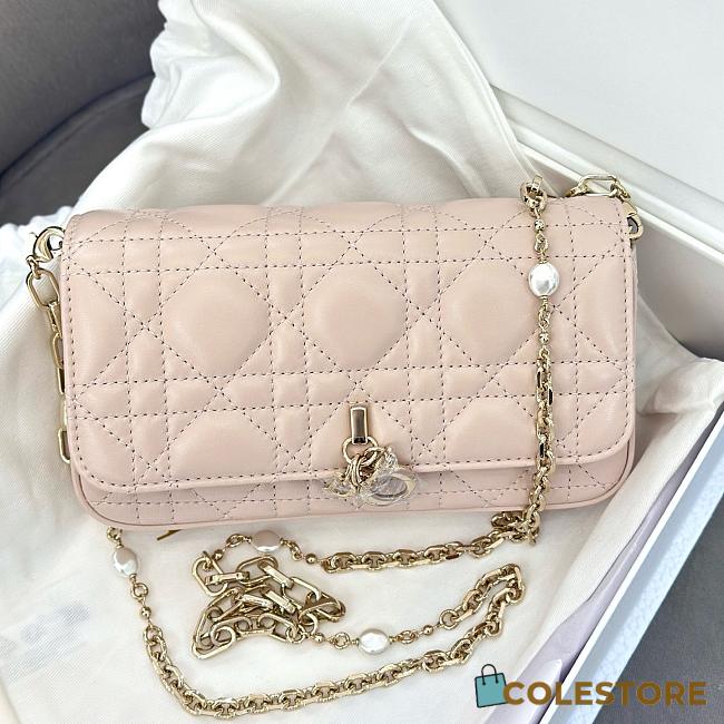 Colestore My Dior Dior Talk Phone Pouch Light Ivory Cannage Lambskin 18x10x3.5cm - 1
