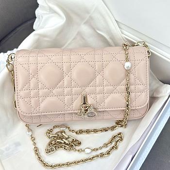Colestore My Dior Dior Talk Phone Pouch Light Ivory Cannage Lambskin 18x10x3.5cm