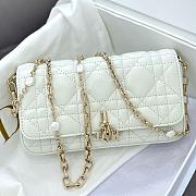 Colestore My Dior Dior Talk Phone Pouch White Cannage Lambskin 18x10x3.5cm - 1