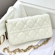 Colestore My Dior Dior Talk Phone Pouch White Cannage Lambskin 18x10x3.5cm - 5