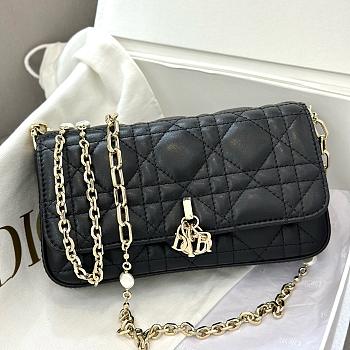 Colestore My Dior Dior Talk Phone Pouch Black Cannage Lambskin 18x10x3.5cm