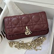 Colestore My Dior Dior Talk Phone Pouch Burgundy Cannage Lambskin 18x10x3.5cm - 1