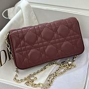 Colestore My Dior Dior Talk Phone Pouch Burgundy Cannage Lambskin 18x10x3.5cm - 6