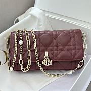 Colestore My Dior Dior Talk Phone Pouch Burgundy Cannage Lambskin 18x10x3.5cm - 5
