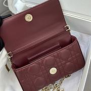 Colestore My Dior Dior Talk Phone Pouch Burgundy Cannage Lambskin 18x10x3.5cm - 2