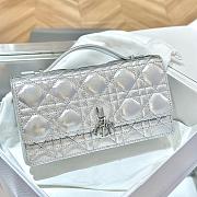 Colestore My Dior Bag Iridescent Metallic Silver-Tone Cannage Lambskin 21x11.5x4.5cm - 1