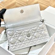 Colestore My Dior Bag Iridescent Metallic Silver-Tone Cannage Lambskin 21x11.5x4.5cm - 6