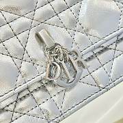 Colestore My Dior Bag Iridescent Metallic Silver-Tone Cannage Lambskin 21x11.5x4.5cm - 3
