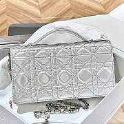 Colestore My Dior Bag Iridescent Metallic Silver-Tone Cannage Lambskin 21x11.5x4.5cm - 2
