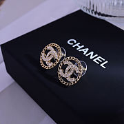 Colestore Chanel Stud Earrings Metal & Strass Gold & Crystal - 6