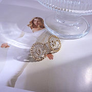 Colestore Chanel Stud Earrings Metal & Strass Gold & Crystal - 5
