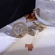 Colestore Chanel Stud Earrings Metal & Strass Gold & Crystal - 4