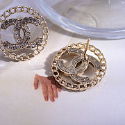 Colestore Chanel Stud Earrings Metal & Strass Gold & Crystal - 3