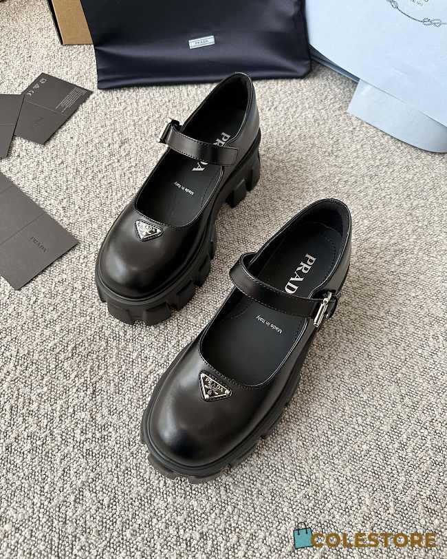 Colestore Prada Black Brushed leather Monolith Mary Janes - 1
