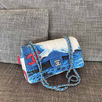 Colestore Chanel Beach Surf Canvas Flap Bag 25x15cm