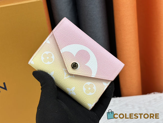 Colestore Louis Vuitton Mist Ombre Monogram Canvas By The Pool Victorine Compact Wallet Pink/Yellow 12 x 9.5 x 1.5cm - 1