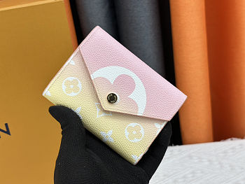 Colestore Louis Vuitton Mist Ombre Monogram Canvas By The Pool Victorine Compact Wallet Pink/Yellow 12 x 9.5 x 1.5cm