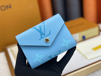 Colestore Louis Vuitton Victorine Wallet Light Blue Exterior with The Iconic 12 x 9.5 x 1.5cm