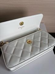 Colestore Chanel Wallet on Chain (WOC) in White with Gold Hardware 17cm - 6