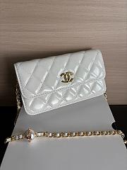 Colestore Chanel Wallet on Chain (WOC) in White with Gold Hardware 17cm - 5