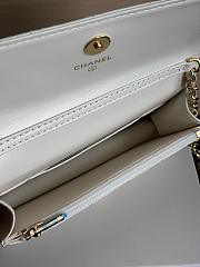 Colestore Chanel Wallet on Chain (WOC) in White with Gold Hardware 17cm - 4