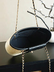 Colestore Chanel Shopping Bag Natural raffia & Black leather (Cruise 25/26) 14x39x22cm - 6