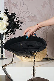 Colestore Chanel Shopping Bag Natural raffia & Black leather (Cruise 25/26) 11.5x36x18cm - 5