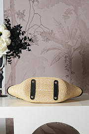 Colestore Chanel Shopping Bag Natural raffia & Black leather (Cruise 25/26) 11.5x36x18cm - 4