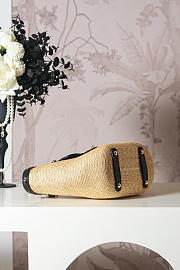 Colestore Chanel Shopping Bag Natural raffia & Black leather (Cruise 25/26) 11.5x36x18cm - 2
