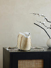 Colestore Chanel Shopping Bag Natural raffia & White leather (Cruise 25/26) 11.5x36x18cm - 3