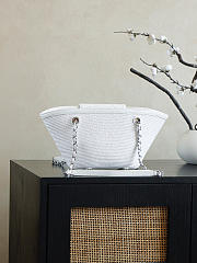 Colestore Chanel Shopping Bag White raffia & White leather (Cruise 25/26) 11.5x36x18cm - 3