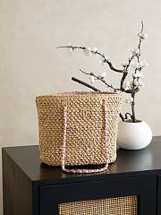 Colestore Chanel Raffia Shopping Bag – Natural with Pink Accents (Cruise 2025/26) 32x23x14cm - 1
