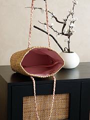 Colestore Chanel Raffia Shopping Bag – Natural with Pink Accents (Cruise 2025/26) 32x23x14cm - 6