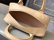 Colestore Chanel Small Bowling Bag in Beige Caviar Leather with Embossed CC 25x7x15cm - 5