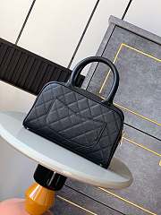 Colestore Chanel Small Bowling Bag in Black Caviar Leather with Embossed CC 25x7x15cm - 2
