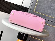 Colestore Chanel Small Bowling Bag in Pink Caviar Leather with Embossed CC 25x7x15cm - 3