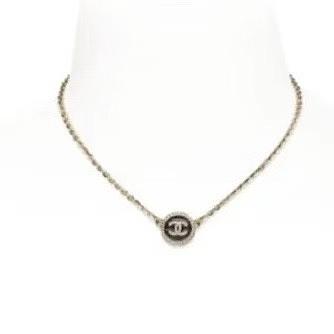 Colestore Chanel Coco Mark Pendant Necklace Gold 
