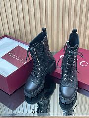 	 Colestore Gucci Women's Lace-up Ankle Boot with GG Black GG Leather - 1
