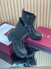 	 Colestore Gucci Women's Lace-up Ankle Boot with GG Black GG Leather - 6