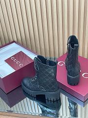 	 Colestore Gucci Women's Lace-up Ankle Boot with GG Black GG Leather - 3