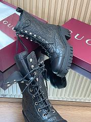 	 Colestore Gucci Women's Lace-up Ankle Boot with GG Black GG Leather - 2