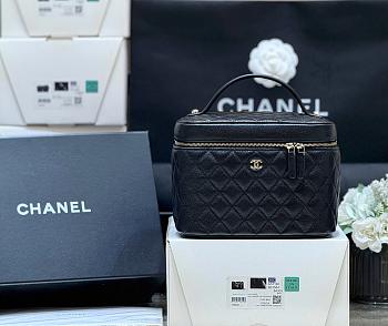 Colestore Chanel Caviar Quilted Large Vanity Pouch Black 15x21x14cm